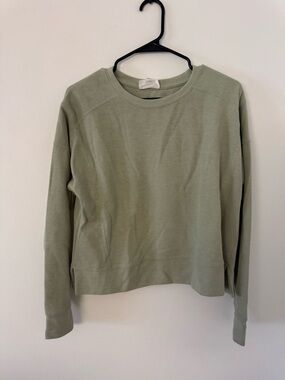Hippie Rose Sage Green Ribbed Crewneck Sweatshirt
